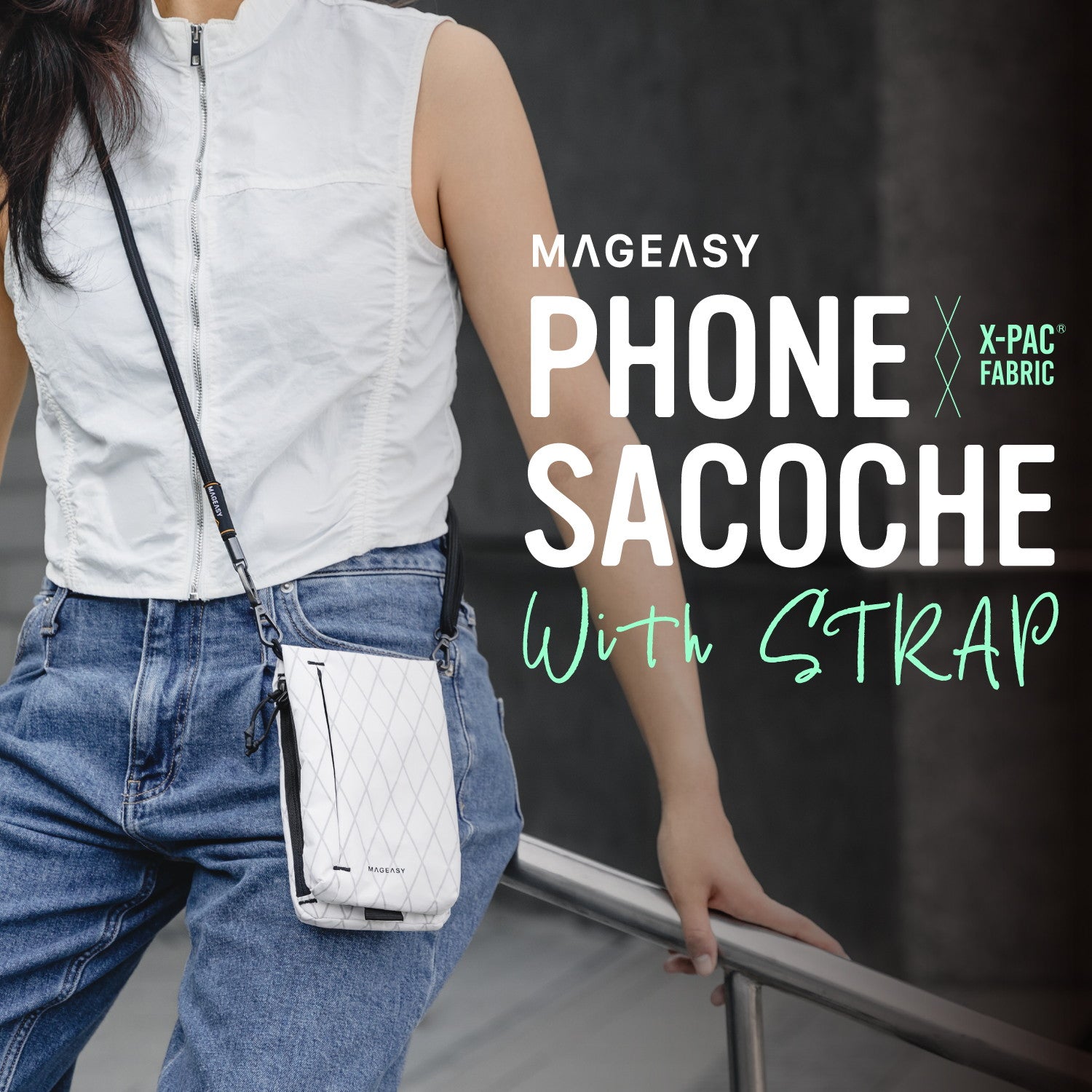 PHONE SACOCHE with STRAP X スマートフォン ストラップ付きスマホ用