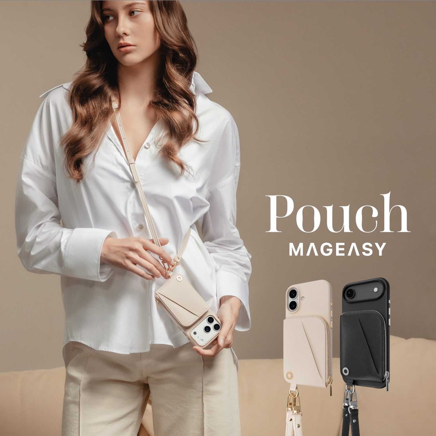 Pouch iPhone Air カード収納ストラップ付きケース – MAGEASY Japan