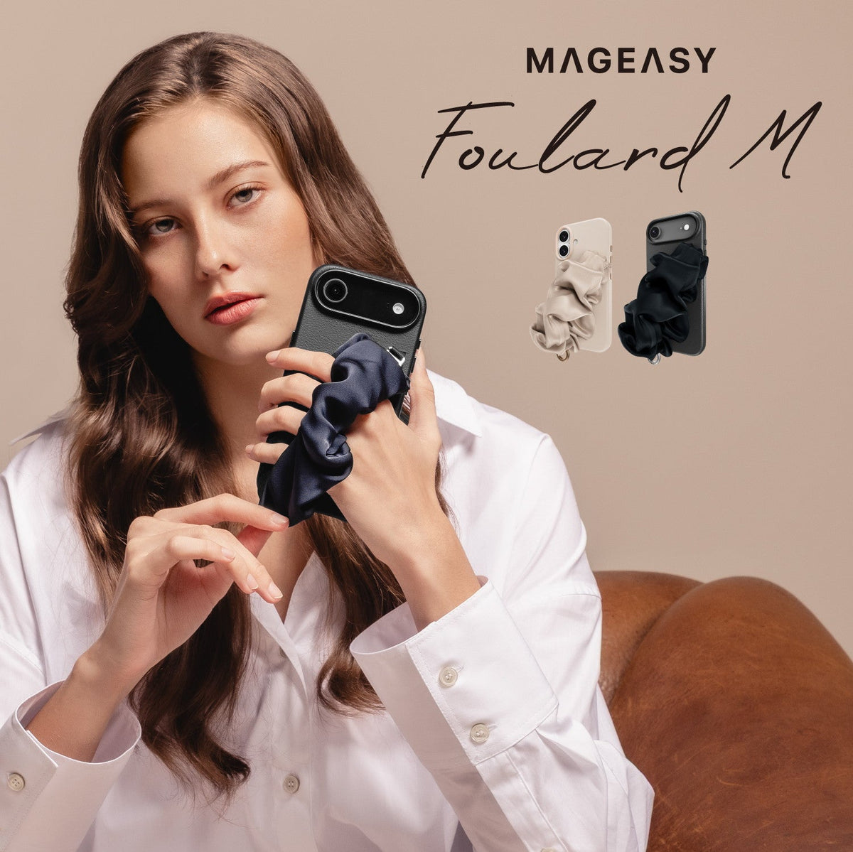 Foulard M iPhone17 MagSafe対応グリップスタンド付きケース – MAGEASY