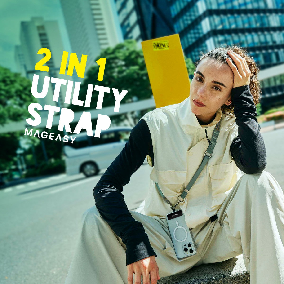 2 in 1 Utility Strap スマートフォン用 ボディーストラップ＆ハンド
