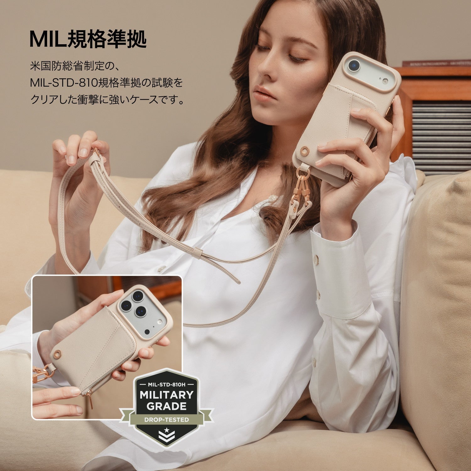 XmasセールCHATONA iPhone17Pro ケースストラップカード入付 Pouch iPhone17 Pro カード収納ストラップ付きケース – MAGEASY Japan